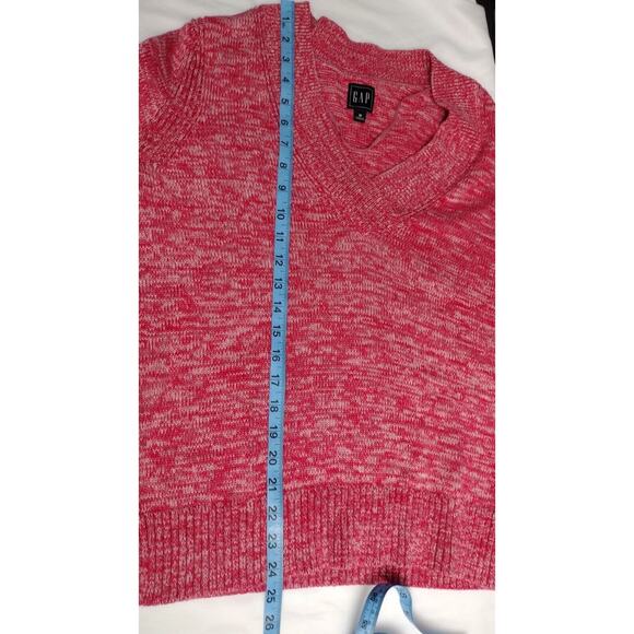 Gap Womens Sweater M Rosetta Knit Ribbed Hem Cuffs V Neck Long Sleeve Pullover - Picture 7 of 9